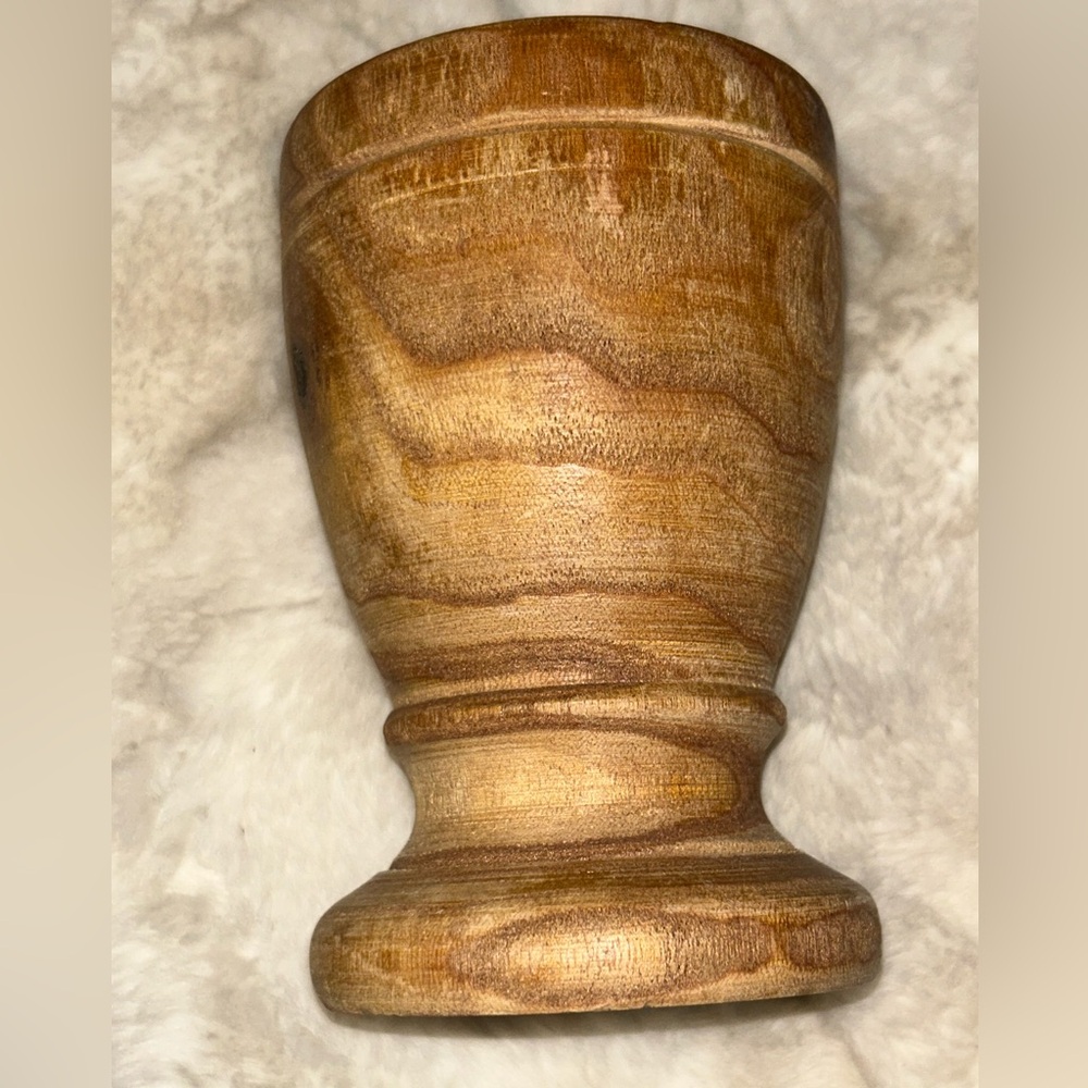 Vintage IMUSA Wood Mortar Natural Wood Grinding Pot Primitive Herbs 6”